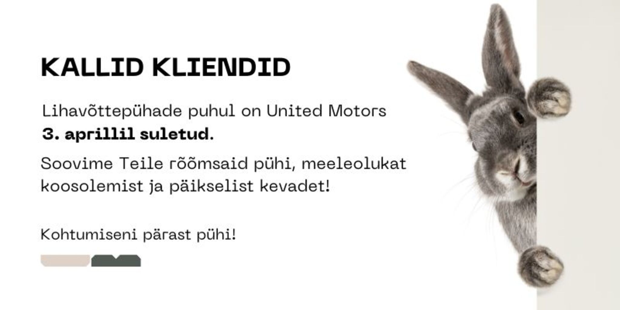 Lihavõtetel suletud